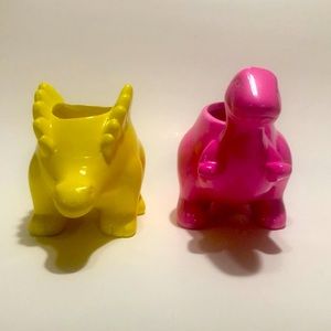 Dino Caddy (Set of 2) Yellow & Hot Pink